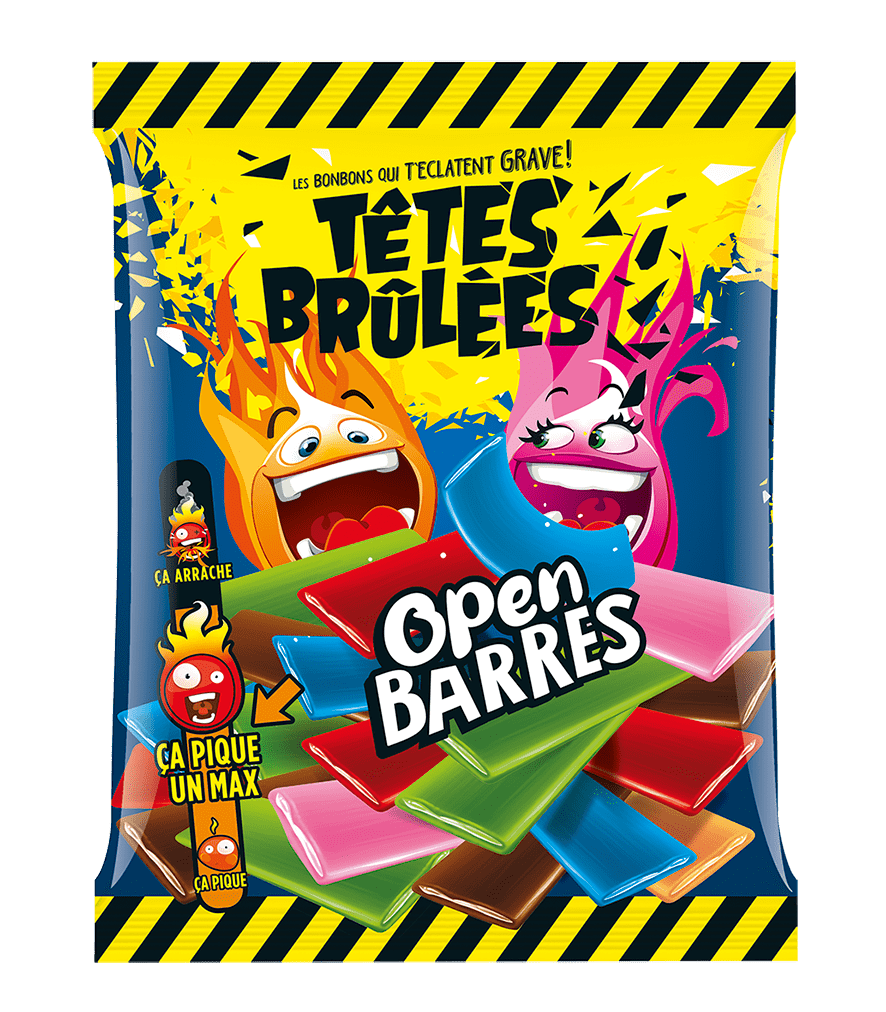 Open Barres Têtes Brûlées : assortiment de bonbons barres qui